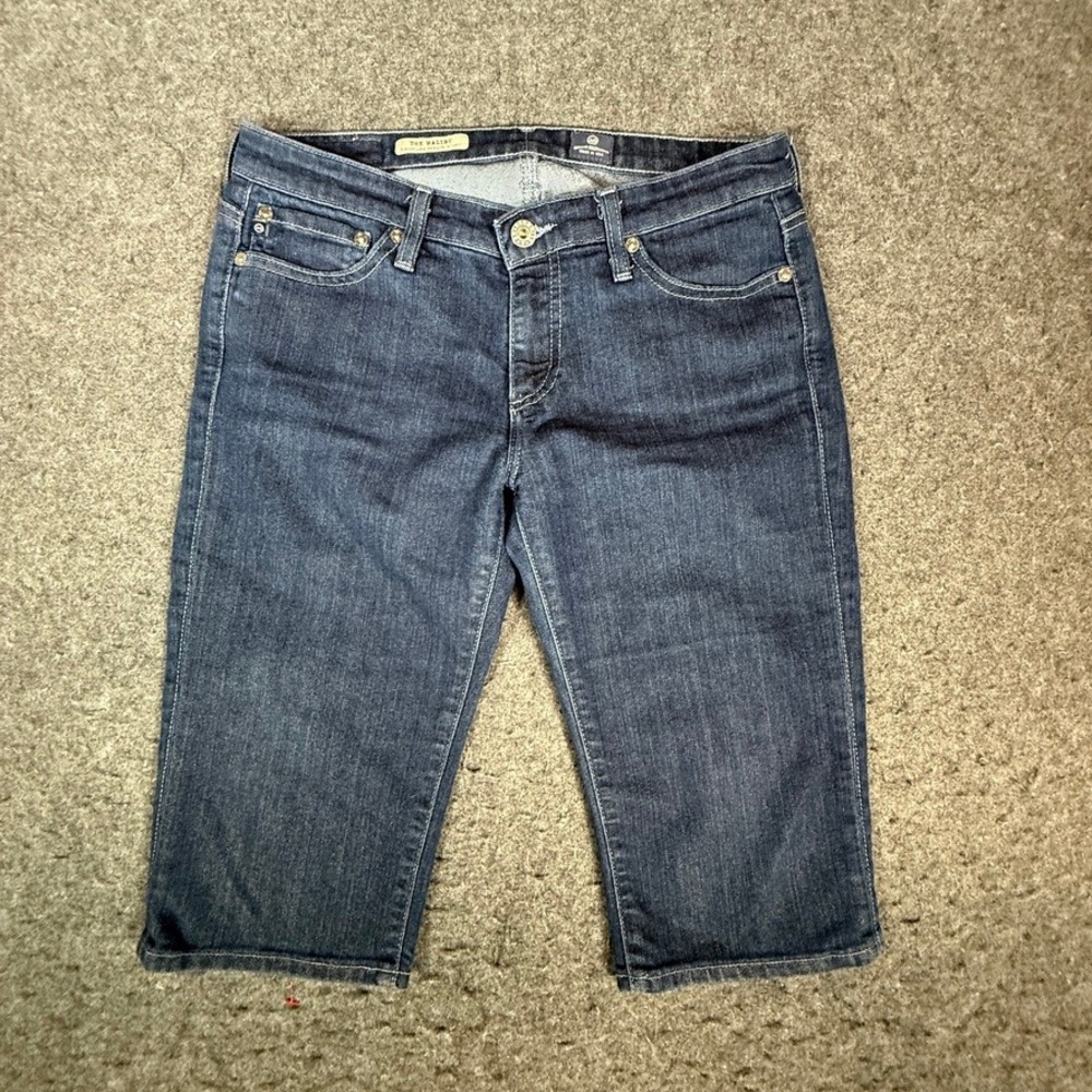 AG Adriano Goldschmied The Malibu Bermuda Shorts Dark Wash Blue Womens Size 28